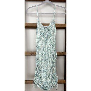SHEIN Ditsy Daisy Mint Ruched Summer Maxi Dress XS Boho